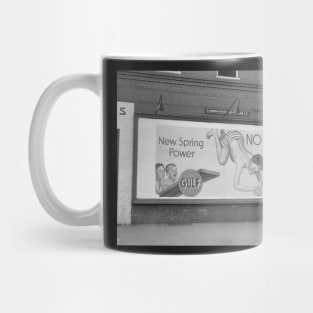 Gasoline Billboard, 1941. Vintage Photo Mug